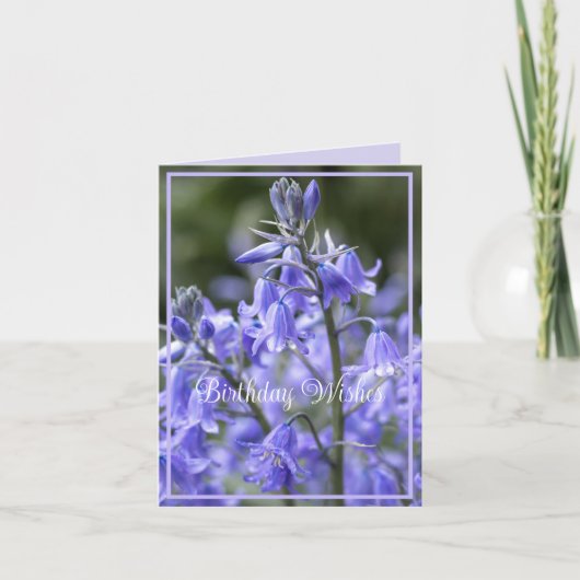 Spring Bluebells na de regen verjaardag Kaart (Voorkant)