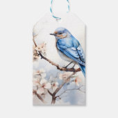 Spring Bluebird in de bloeiende boom Cadeaulabel (Voorkant)