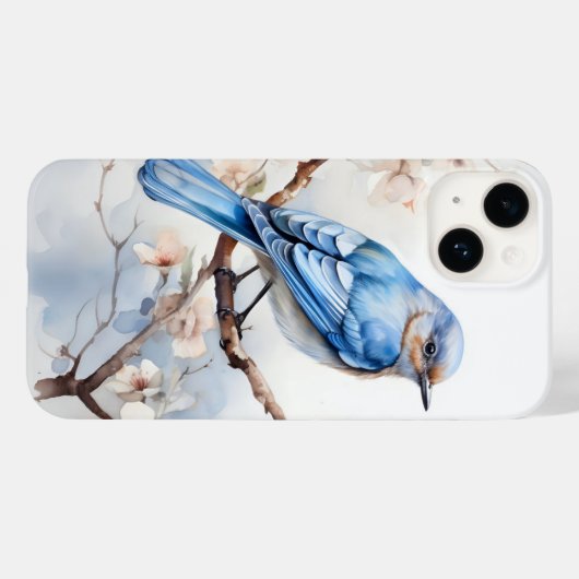 Spring Bluebird in de bloeiende boom Case-Mate iPhone Case (Achterkant (horizontaal))