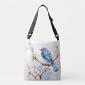 Spring Bluebird in de bloeiende boom Crossbody Tas (Voorkant)