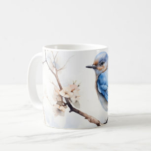 Spring Bluebird in de bloeiende boom Koffiemok