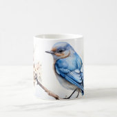 Spring Bluebird in de bloeiende boom Koffiemok (Center)