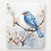 Spring Bluebird in de bloeiende boom Muismat (Voorkant)