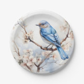 Spring Bluebird in de bloeiende boom Papieren Bordje (Voorkant)