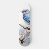 Spring Bluebird in de bloeiende boom Persoonlijk Skateboard (Voorkant)