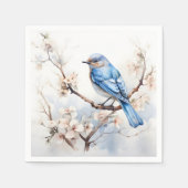 Spring Bluebird in de bloeiende boom Servet (Voorkant)