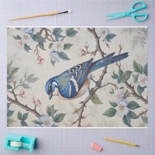 Spring Bluebird Ontwerp Decoupage Tissuepapier (Craft)
