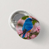 Spring Bluebird Ronde Button 3,2 Cm (Voorkant /achterkant)