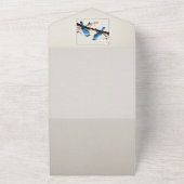 Spring Bluebirds Bruiloft All In One Uitnodiging (Buitenkant)