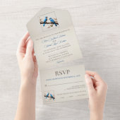 Spring Bluebirds Bruiloft All In One Uitnodiging (Afscheurbaar)