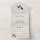 Spring Bluebirds Bruiloft All In One Uitnodiging (Binnen)