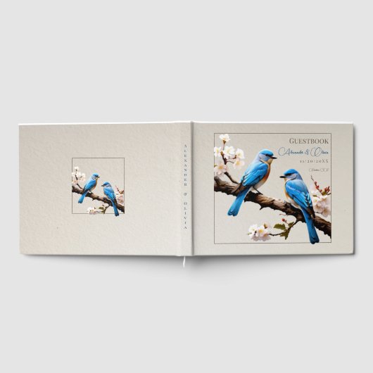 Spring Bluebirds Bruiloft Gastenboek (Volledig)