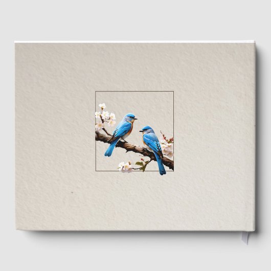 Spring Bluebirds Bruiloft Gastenboek (Achterkant)