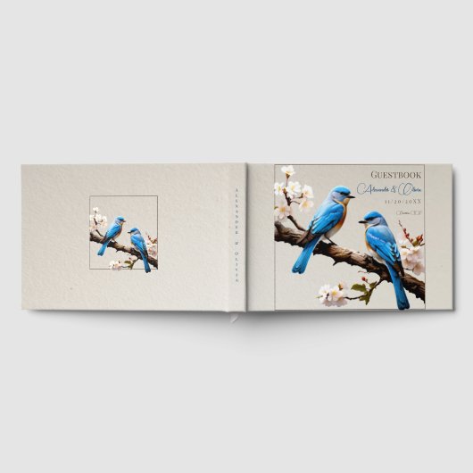 Spring Bluebirds Bruiloft Gastenboek (Volledig)