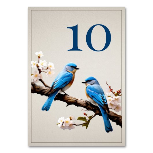 Spring Bluebirds Bruiloft Kaart (Achterkant)