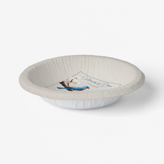 Spring Bluebirds Bruiloft Papieren Kommen (Gebogen)
