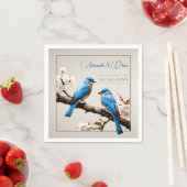 Spring Bluebirds Bruiloft Servet (Insitu)