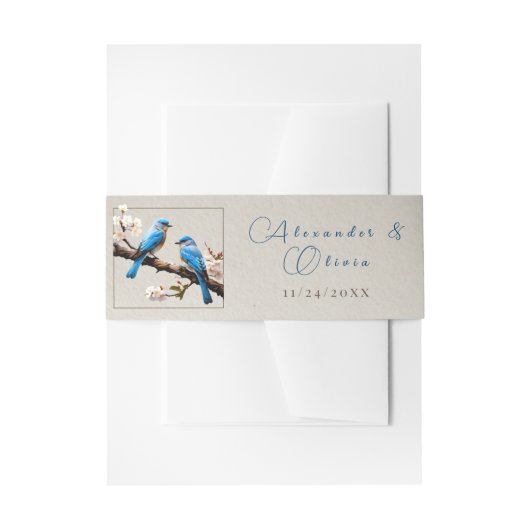 Spring Bluebirds Bruiloft Uitnodigingen Wikkel (Voorkant Voorbeeld)