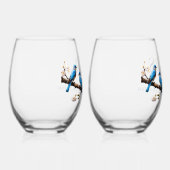 Spring Bluebirds Mr en Mrs Wijnglas Zonder Voet (Rechts)