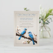 Spring Bluebirds repetitie diner Kaart (Staand voorkant)