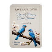 Spring Bluebirds Save the Date Magneet (Verticaal)