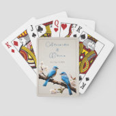 Spring Bluebirds Trouwgunst Pokerkaarten (Achterkant)