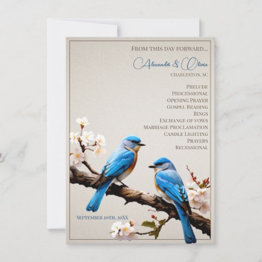 Spring Bluebirds Trouwprogramma (Voorkant)