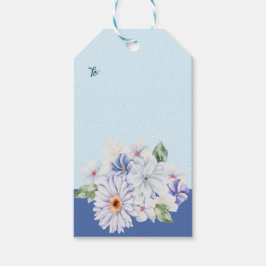 Spring Blues Bloemen cadeau Labels Cadeaulabel