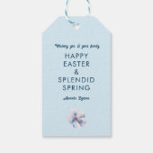 Spring Blues Bloemen  cadeau Labels Cadeaulabel (Achterkant)