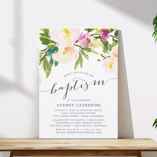 Spring Blush | Baptisme-uitnodiging Kaart