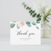 Spring Blush Bloemen Bruiloft Dank u Post Kaart (Staand voorkant)