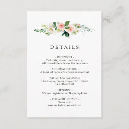 Spring Blush Bloemen Bruiloft Details Behuizing Ka Informatiekaartje