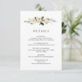 Spring Blush Bloemen Bruiloft Details Behuizing Ka Informatiekaartje (Staand voorkant)