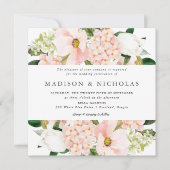 Spring Blush Bloemen Bruiloft Plein Kaart (Voorkant)