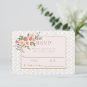 Spring Blush Bloemen Bruiloft Reactie RSVP Kaart (Staand voorkant)
