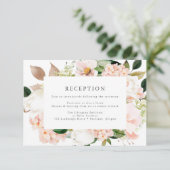 Spring Blush Bloemen Bruiloft Receptie Informatiekaartje (Staand voorkant)