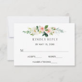 Spring Blush Bloemen Bruiloft RSVP Kaart (Voorkant)
