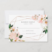 Spring Blush Bloemen Bruiloft RSVP Kaart (Voorkant)