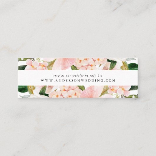 Spring Blush Bloemen Bruiloft RSVP Kaarten Mini Visitekaartje (Voorkant)