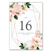 Spring Blush Bloemen Geometrisch Lijst Bruiloft Kaart (Voorkant)