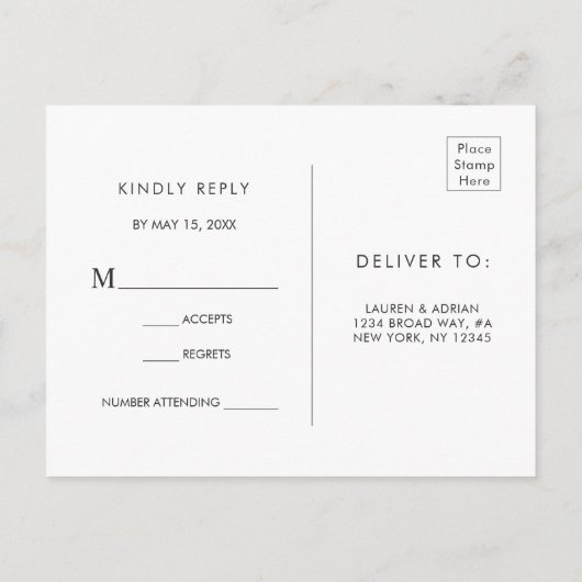 Spring Blush Bloemen Krans Bruiloft RSVP Briefkaar Uitnodiging Briefkaart (Achterkant)