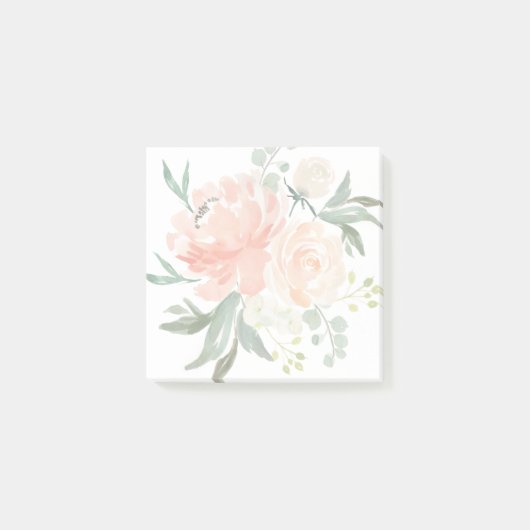 Spring Blush en Peach Waterverf Floral Post-it® Notes (Voorkant)