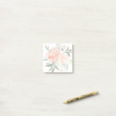 Spring Blush en Peach Waterverf Floral Post-it® Notes (Op bureau)
