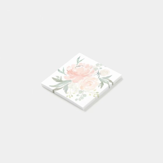 Spring Blush en Peach Waterverf Floral Post-it® Notes (Schuin)