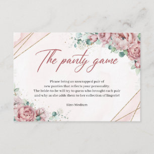 Spring Blush floral gold green The panty game card Informatiekaartje