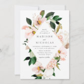 Spring Blush Floral Lijst Wedding Kaart (Voorkant)
