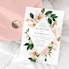 Spring Blush Floral Lijst Wedding Kaart