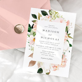 Spring Blush Floral Lijst Wedding Kaart