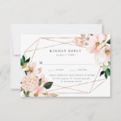 Spring Blush Floral Meal Choice RSVP-kaart RSVP Kaartje (Voorkant)