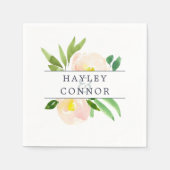 Spring Blush | Floral Personalized Wedding Servet (Voorkant)